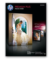 Fotopapier HP Premium Plus - lesklý, 25 listov 13x18 cm (bez okrajov) (Q6572A)
