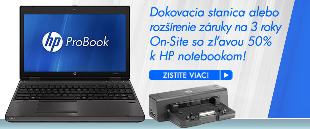 Dokovacia stanica alebo 
roz��renie z�ruky na 3 roky 
On-Site so z�avou 50% 
k HP notebookom!
