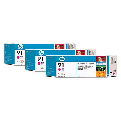 Atramentová náplň HP 91 - purpurová, trojbalenie (C9484A)