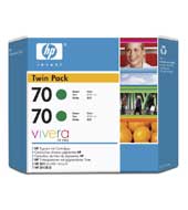 Atramentová náplň HP 70 - zelená, dvojbalenie (CB348A)