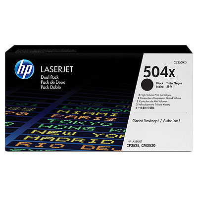 Toner HP 504X - čierny, dvojbalenie (CE250XD)