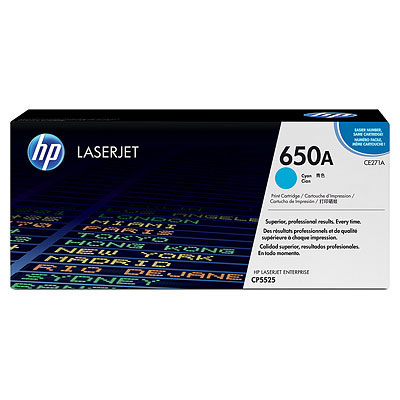 Toner HP 650A - azúrový (CE271A)