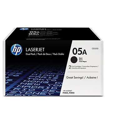 Toner HP 05A -&nbsp;čierny, dvojbalenie (CE505D)