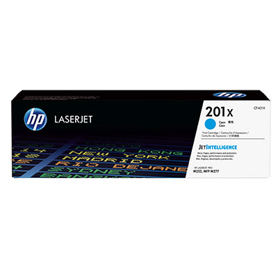 Toner HP 201X - azúrový (CF401X)