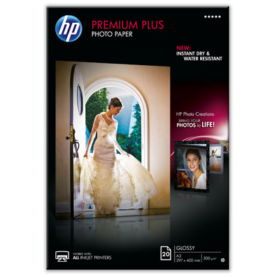 Fotografický papier HP Premium Plus -&nbsp;lesklý, 20 listov A3 (CR675A)