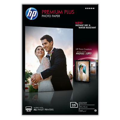 Fotografický papier HP Premium Plus - lesklý, 25 listov 10x15 cm (CR677A)