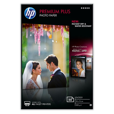 Fotografický papier HP Premium Plus - lesklý, 50 listov 10x15 cm (CR695A)