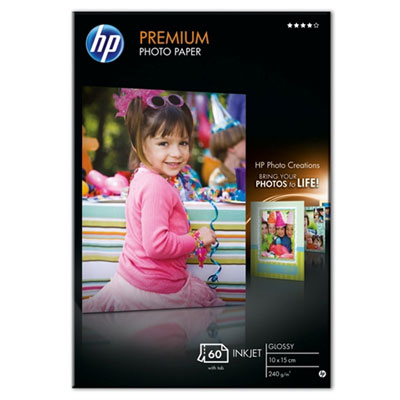 Fotografický papier HP Premium - lesklý, 60 listov 10x15 cm (Q1992A)