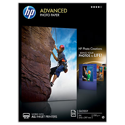 Fotografický papier HP Advanced -&nbsp;lesklý, 25 listov A4 (Q5456A)