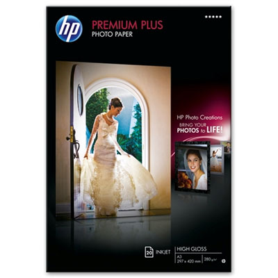 Fotografický papier HP Premium Plus - lesklý, 20 listov A3 (Q5496A)