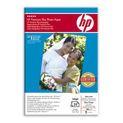 Fotopapier HP Premium Plus - saténovo matný, 25 listov 10x15 cm (Q8030A)
