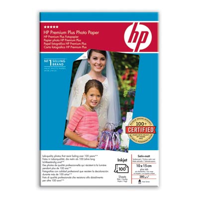 Fotopapier HP Premium Plus - saténovo matný, 100 listov 10x15 cm (Q8031A)