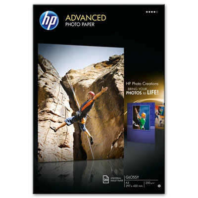 Fotografický papier HP Advanced -&nbsp;lesklý, 20 listov A3 (Q8697A)