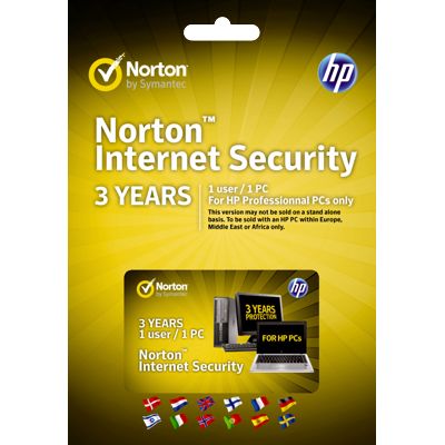NORTON INTERNET SECURITY CZ, 3 roky licencia pre HP NTB/PC (QD288A)