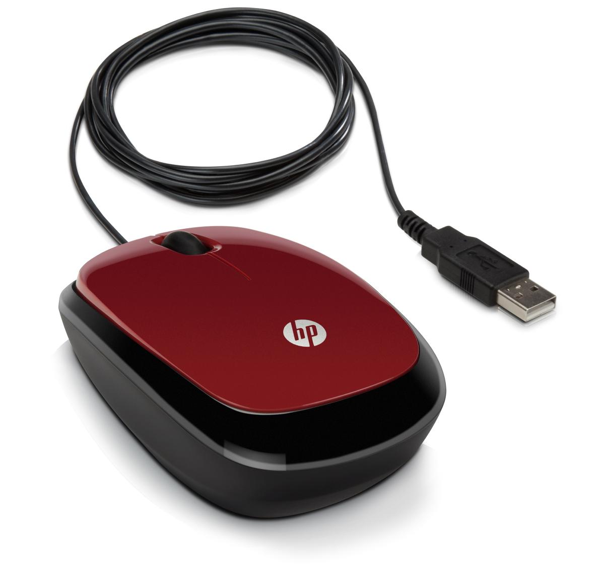 USB myš HP X1200 - flyer red (H6F01AA)