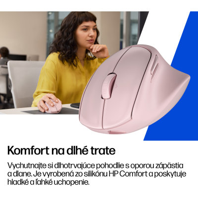 Bezdrôtová myš HP Tilt Ergonomic Mouse 720M Pink