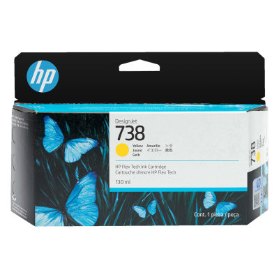 Atramentová náplň HP 738 -&nbsp;žltá (130 ml) (498N7A)