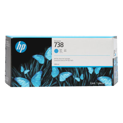 Atramentová náplň HP 738 -&nbsp;azúrová (300 ml) (676M6A)