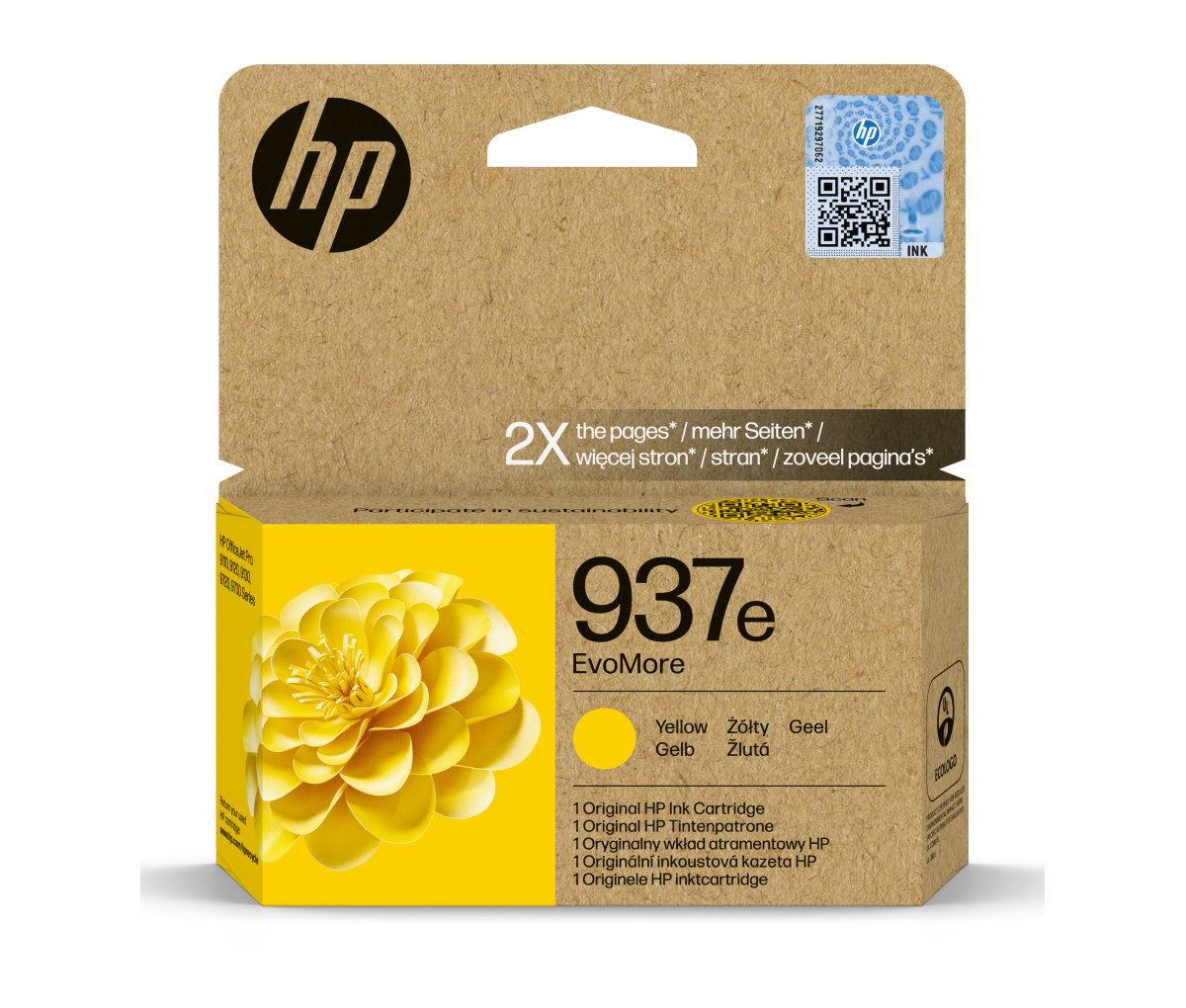 Atramentová náplň HP 937e EvoMore - žltá (4S6W8NE)