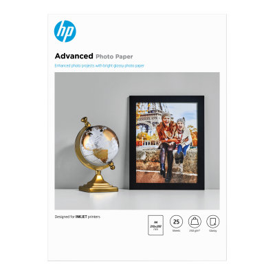 Fotografický papier HP Advanced -&nbsp;lesklý, 25 listov A4 (Q5456A)