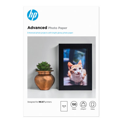 Fotografický papier HP Advanced - lesklý, 100 listov 10x15 cm (Q8692A)