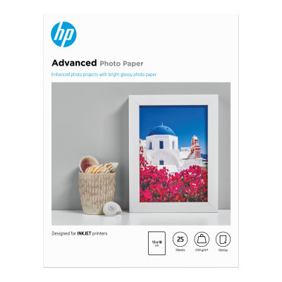 Fotografický papier HP Advanced -&nbsp;lesklý, 25 listov 13x18 cm (Q8696A)