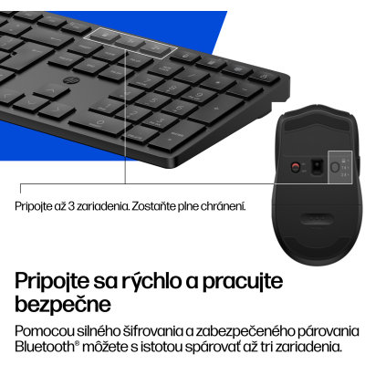 Bezdrôtová klávesnica a myš HP 495C Multi-Device Dual-Mode - čierna