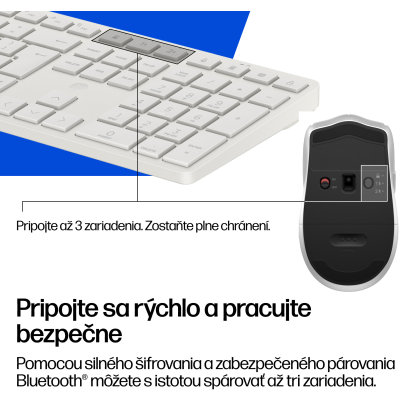 Bezdrôtová klávesnica a myš HP 495C Multi-Device Dual-Mode - biela