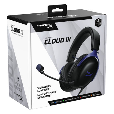 HyperX Cloud III - Gaming Headset (Black/Blue) (D0SX6AA)