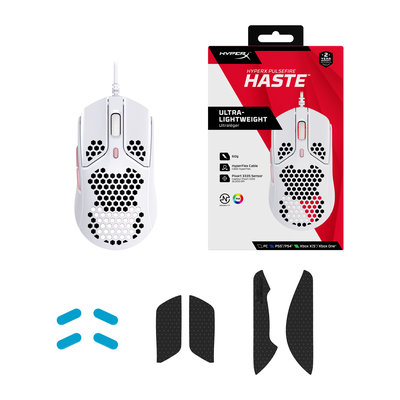 HyperX Pulsefire Haste - Gaming Mouse (White-Pink) (4P5E4AA)