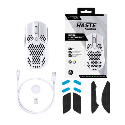 HyperX Pulsefire Haste - Wireless Gaming Mouse (White) (4P5D8AA)