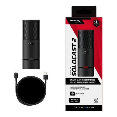 HyperX SoloCast 2 - USB Microphone (Black) (AR0A0AA)