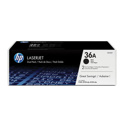 Toner HP 36A -&nbsp;čierny, dvojbalenie (CB436AD)