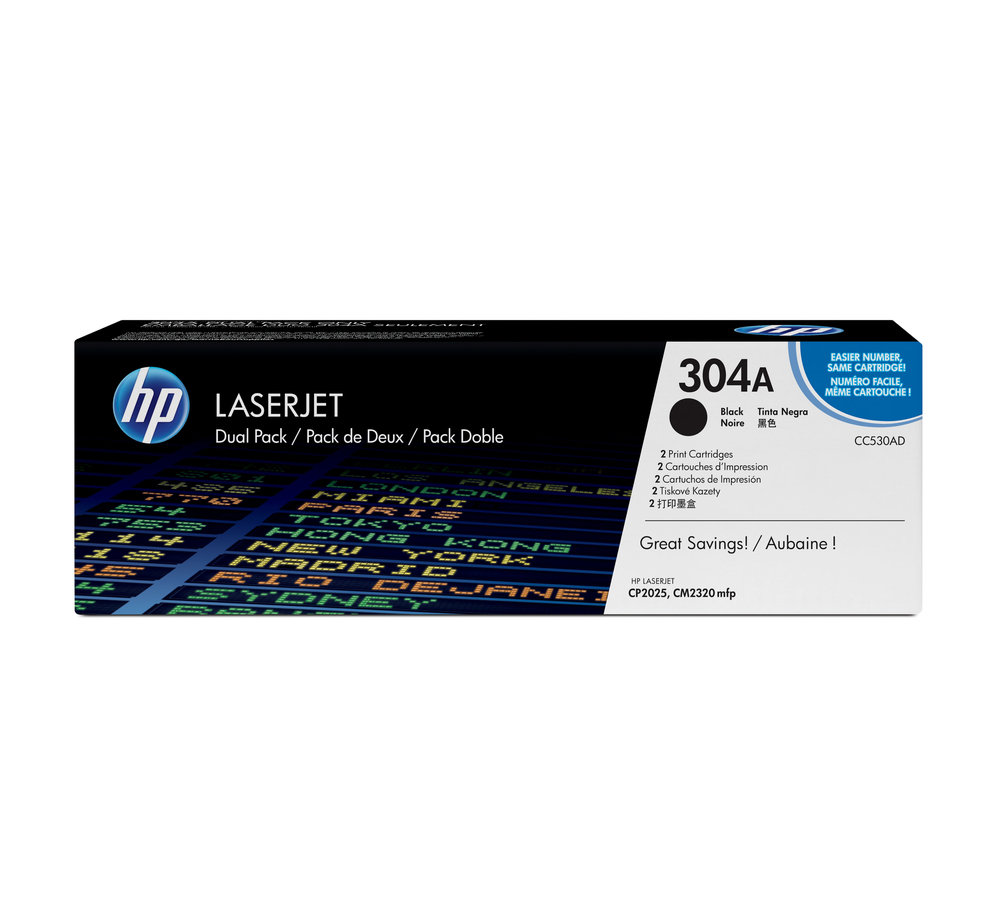 Toner HP 304A - čierny, dvojbalenie (CC530AD)