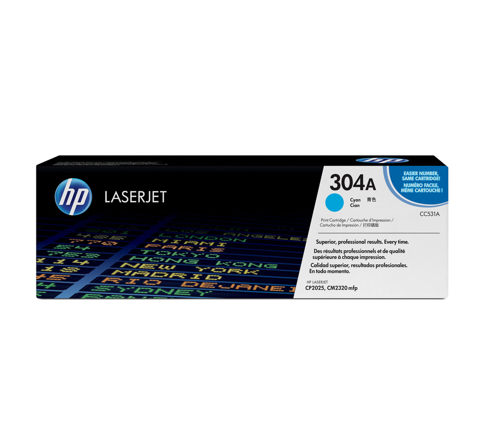 Toner HP 304A - azúrový (CC531A)