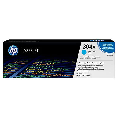 Toner HP 304A - azúrový (CC531A)