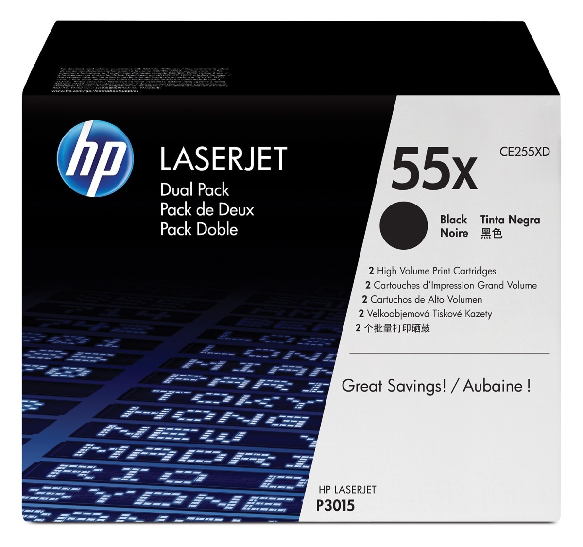 Toner HP 55X - čierny, dvojbalenie (CE255XD)