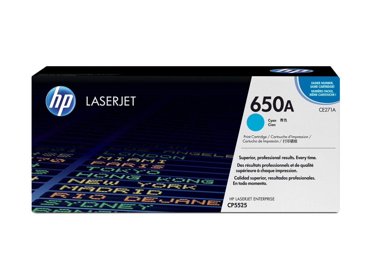 Toner HP 650A - azúrový (CE271A)