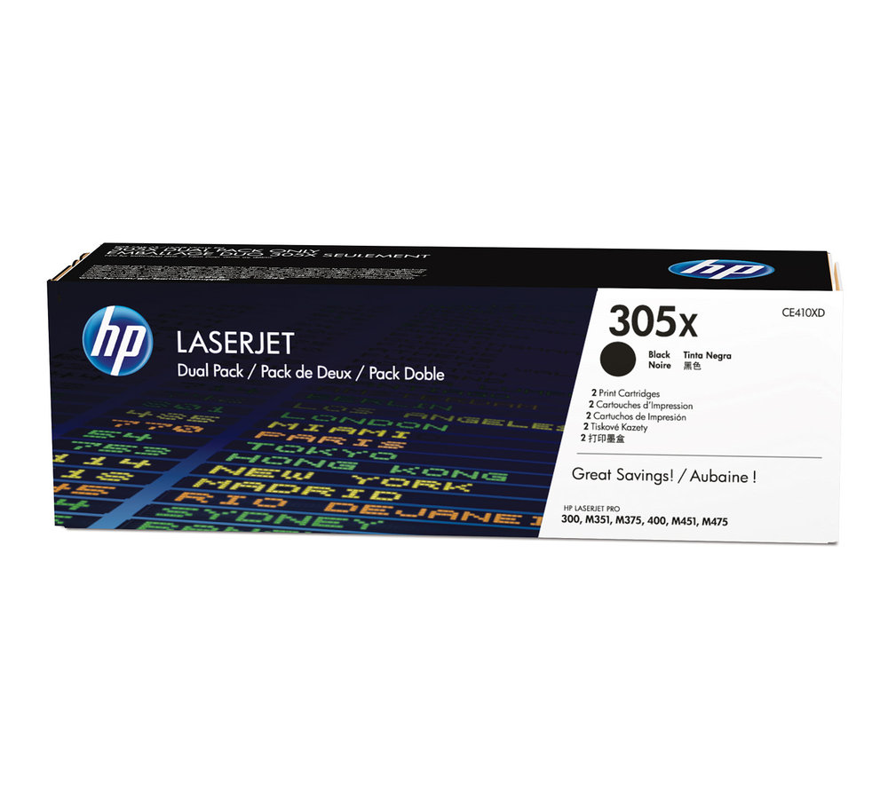 Toner HP 305X - čierny, dvojbalenie (CE410XD)