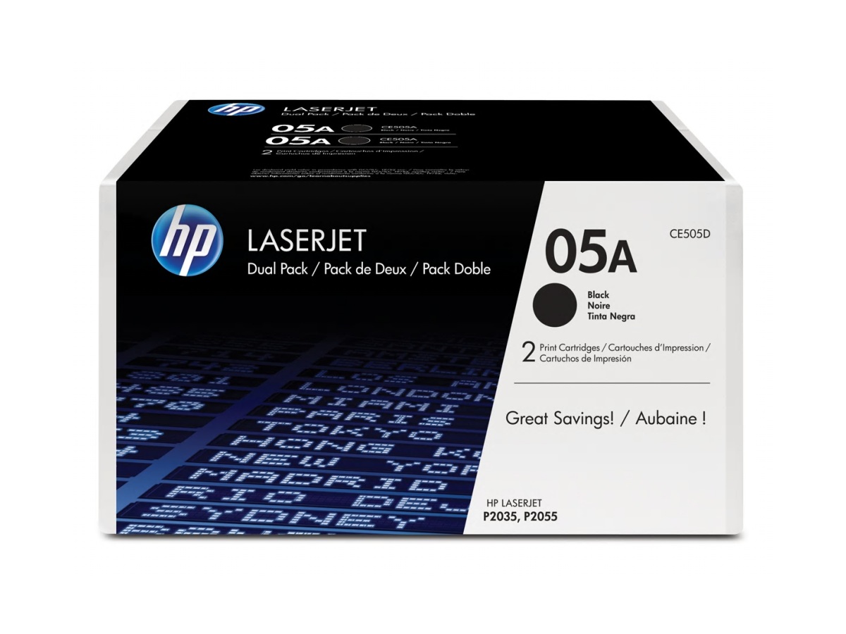 Toner HP 05A - čierny, dvojbalenie (CE505D)