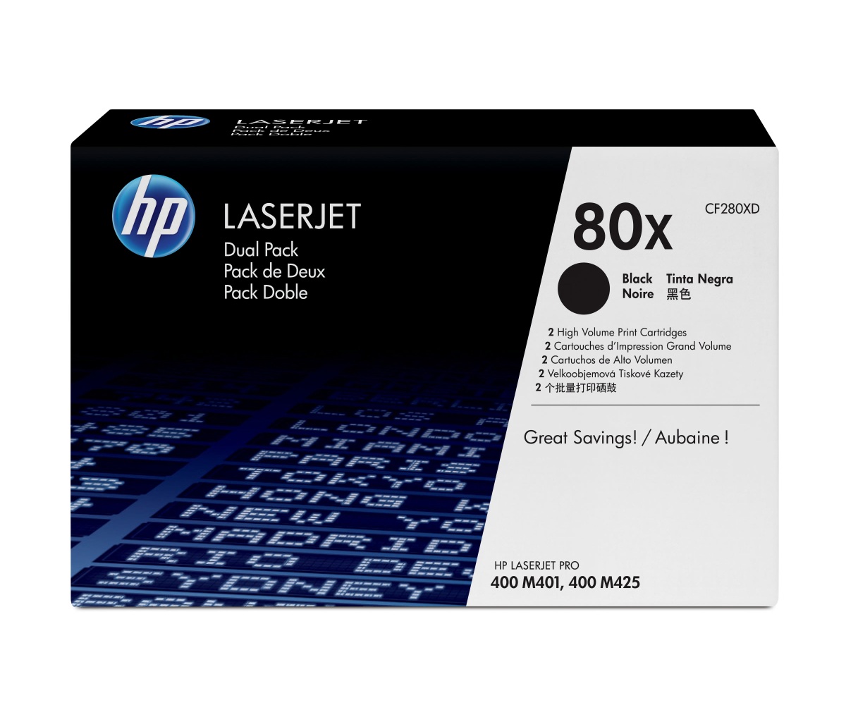 Toner HP 80X - čierny, dvojbalenie (CF280XD)