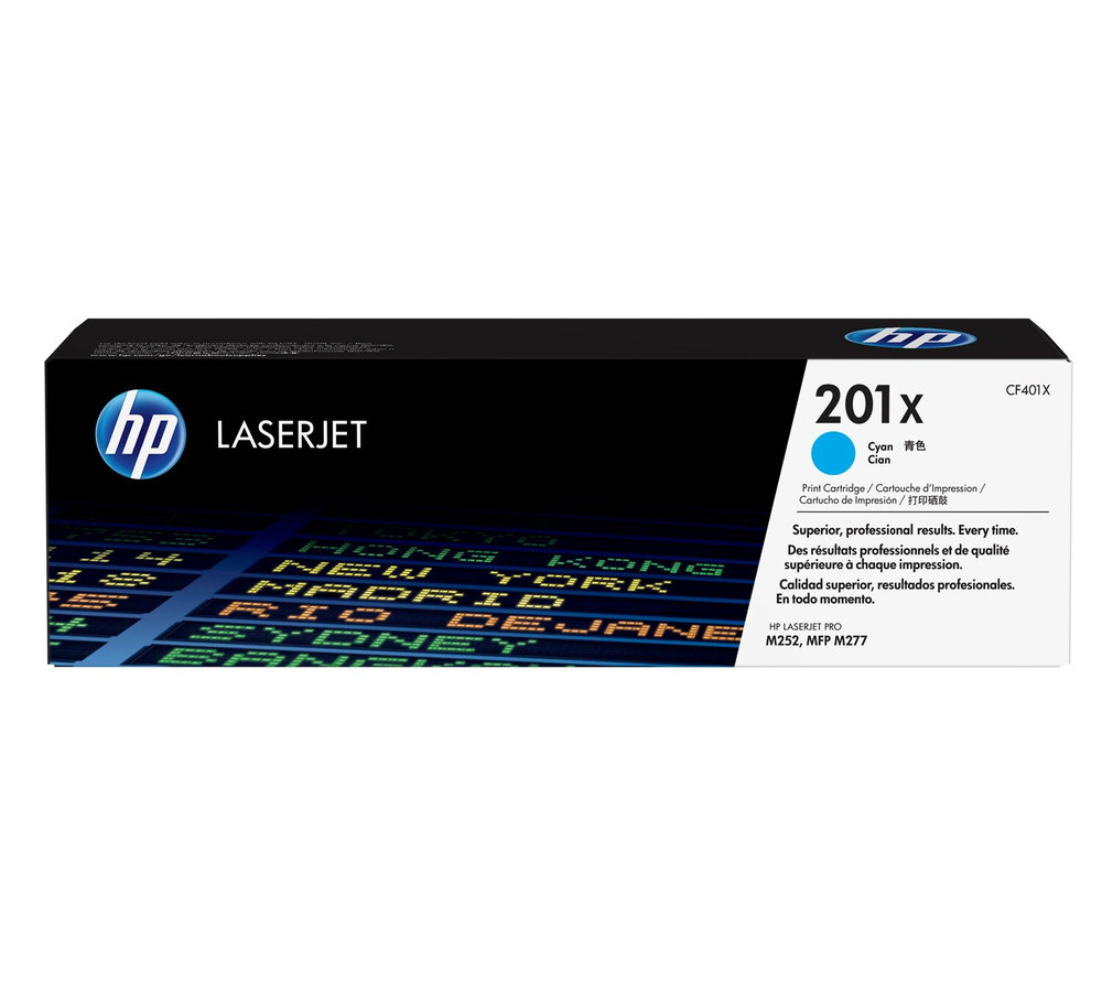 Toner HP 201X - azúrový (CF401X)