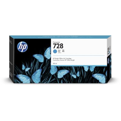 Atramentová náplň HP 728 -&nbsp;azúrová (300 ml) (F9K17A)