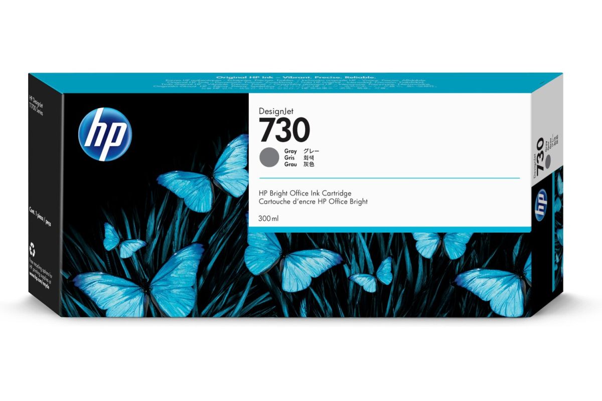 Atramentová náplň HP 730 - sivá (300 ml) (P2V72A)