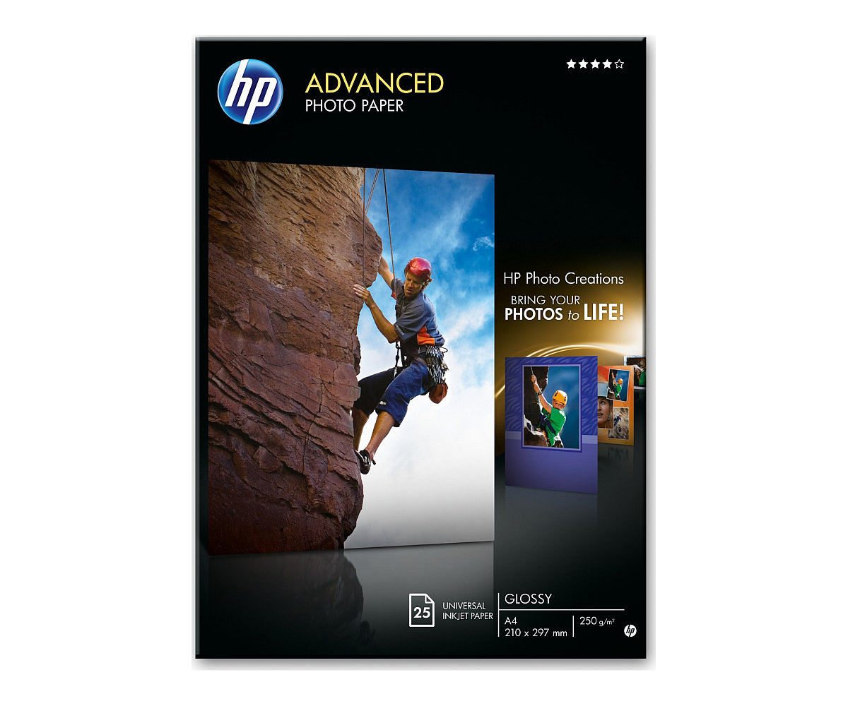 Fotografický papier HP Advanced - lesklý, 25 listov A4 (Q5456A)