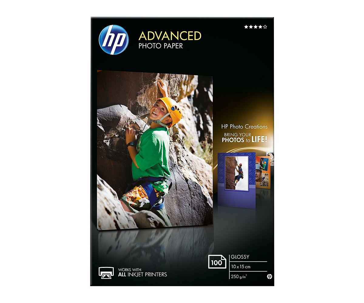 Fotografický papier HP Advanced - lesklý, 100 listov 10x15 cm (Q8692A)