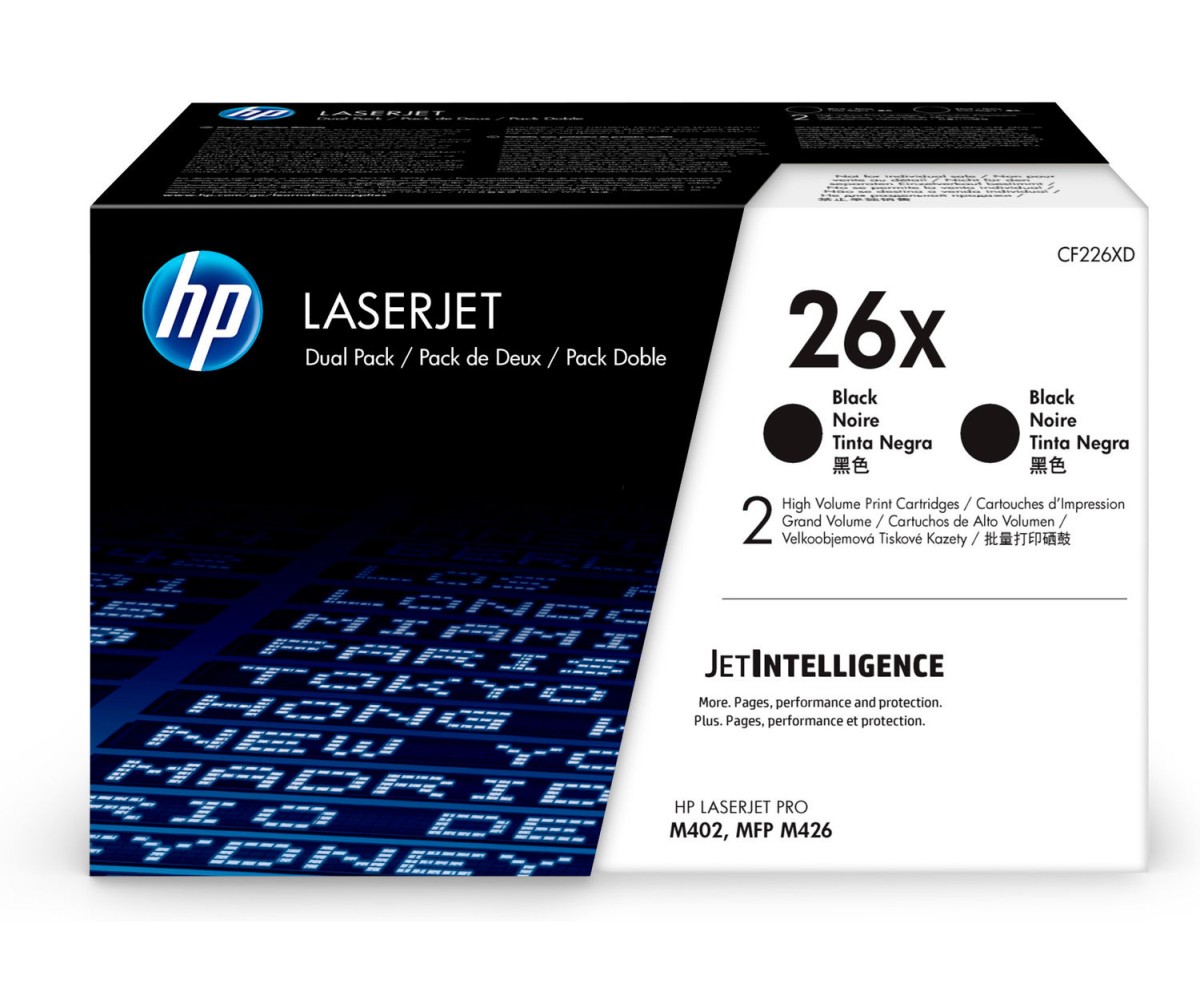 Toner HP 26X - čierny, dvojbalenie (CF226XD)