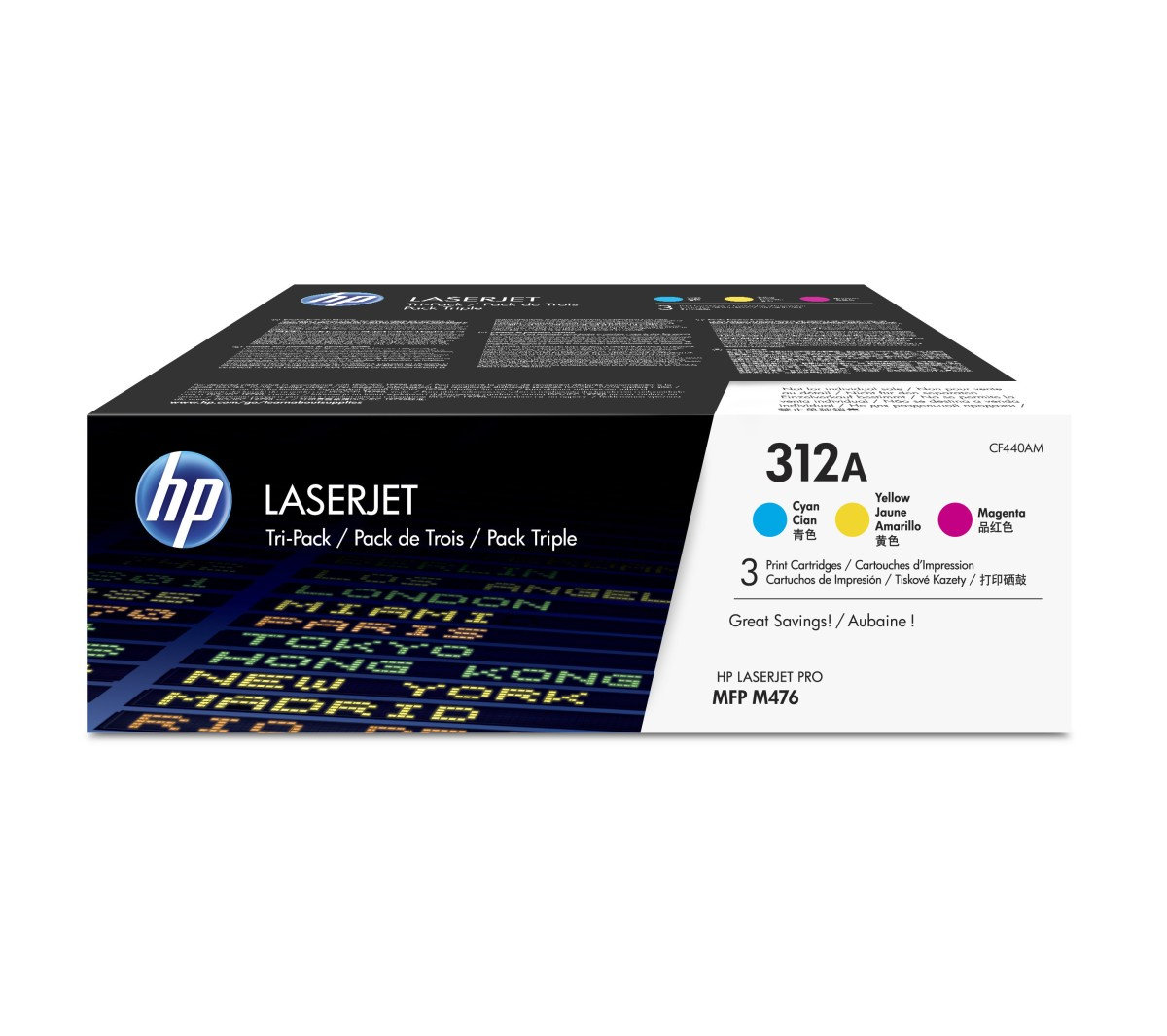 Toner HP 312A - azúrový, purpurový, žltý (CF440AM)