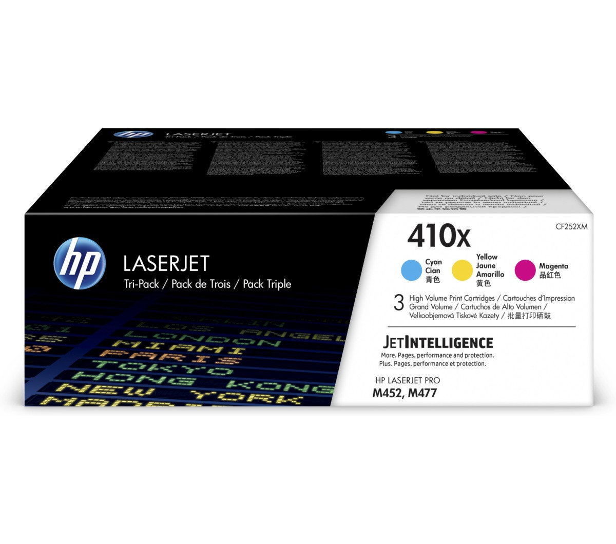 Toner HP 410X - azúrový, purpurový, žltý (CF252XM)