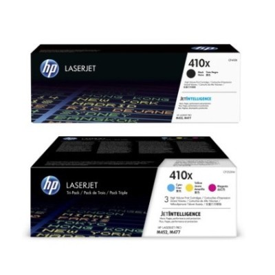 Toner HP 410X - azúrový, purpurový, žltý + HP 410X - čierny (CF252XM-CF410X)